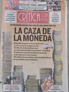 Today's cover of La Critica
